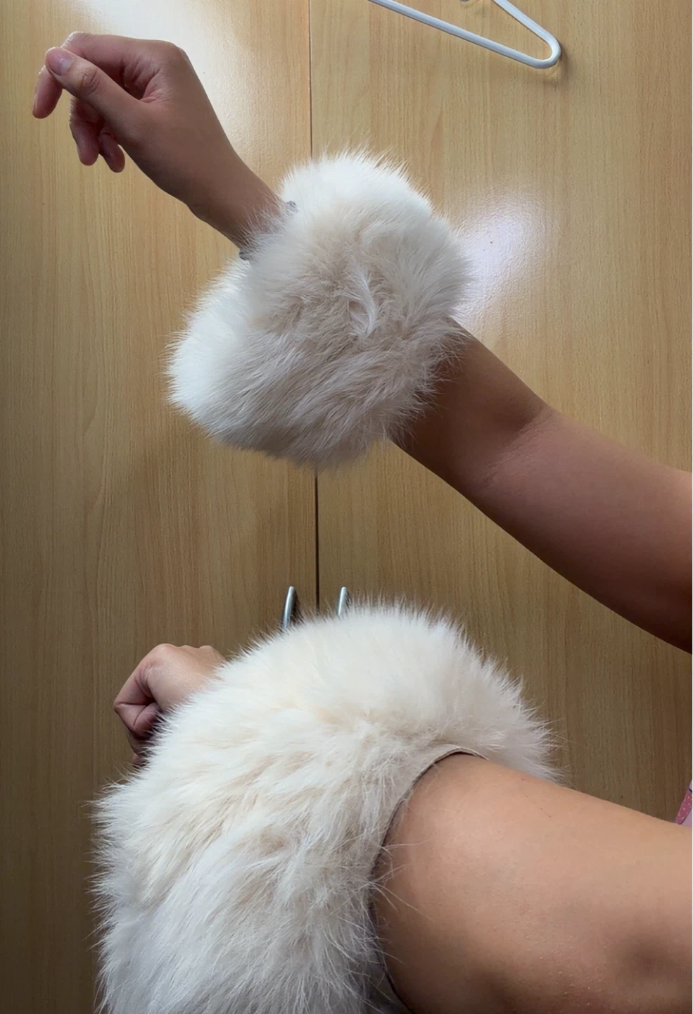 Cream Faux Fur Cuffs (Pair) - photo 2