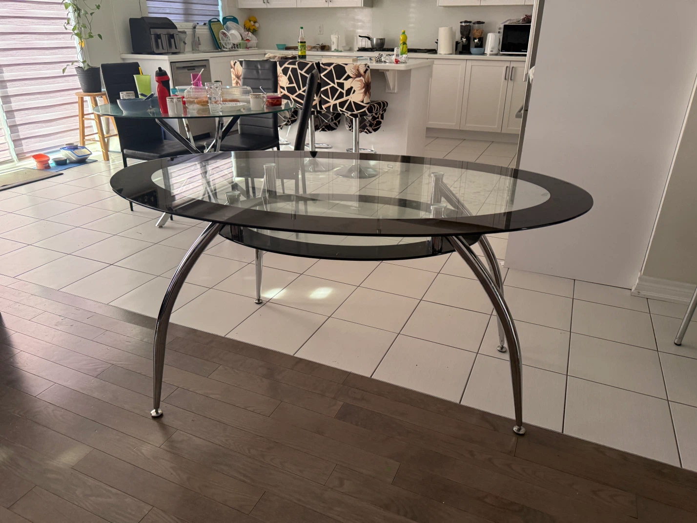 Oval Glass Dining Table