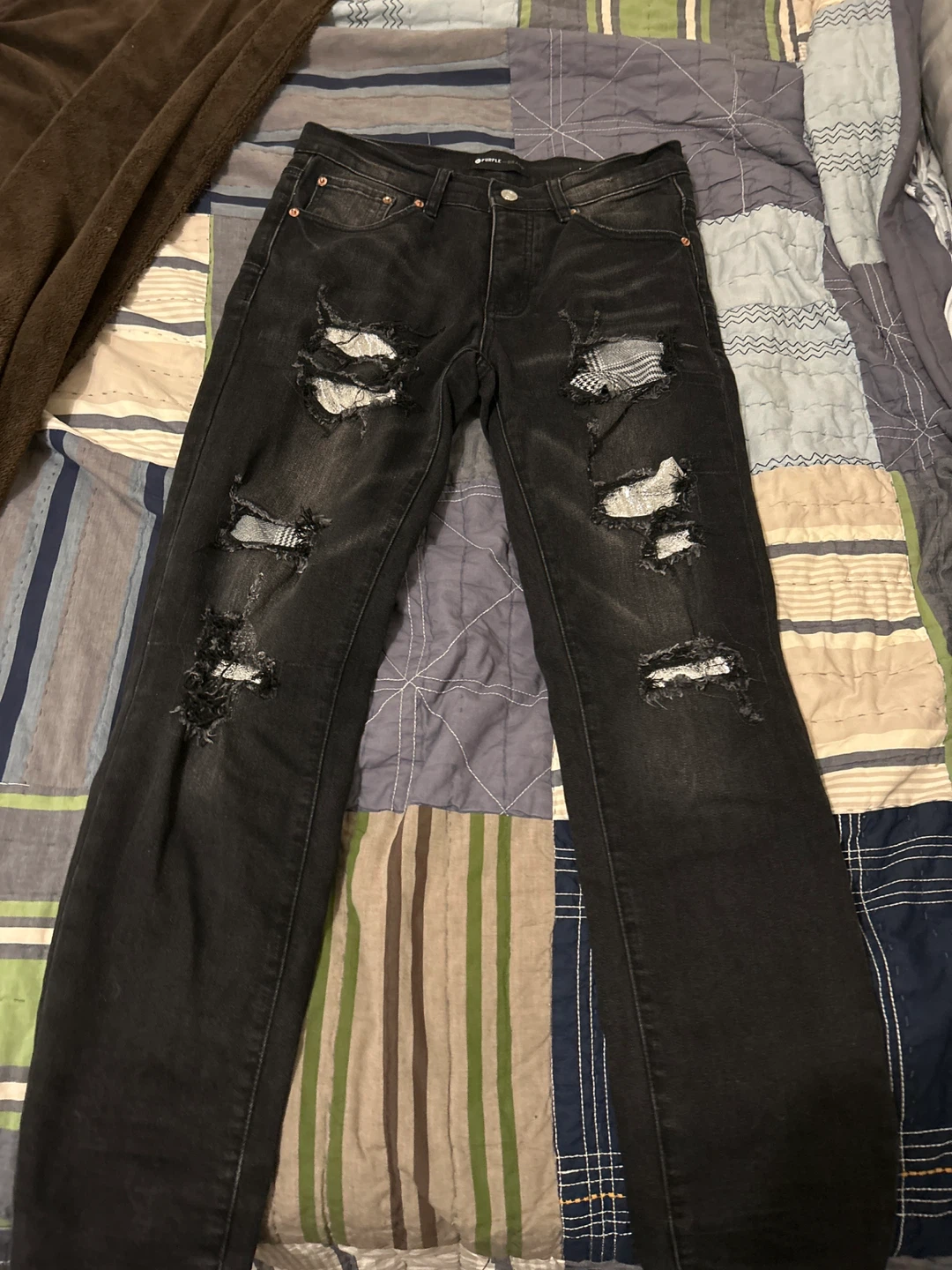 Purple Brand Black Distressed Jeans