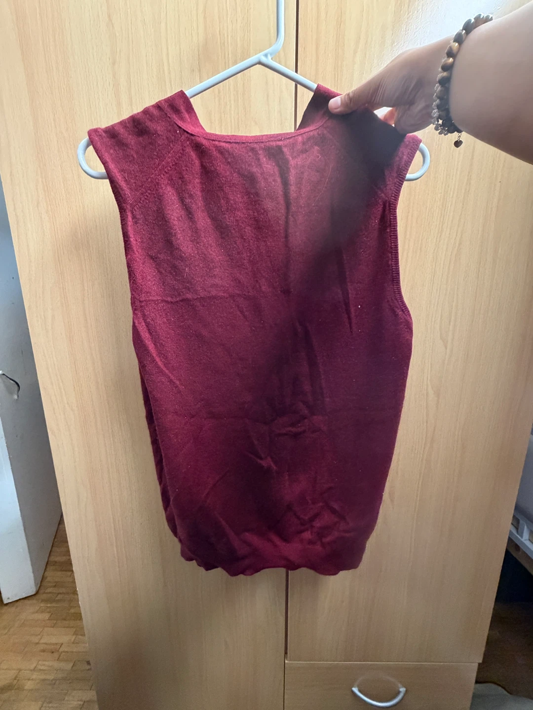 Burgundy 100% Cashmere V-Neck Sweater Vest - photo 4