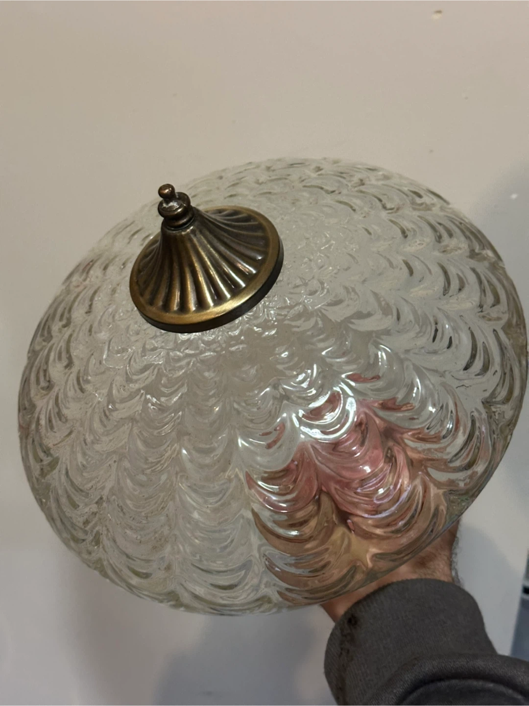 Vintage MCM Glass Swag Light shade replacement - photo 2