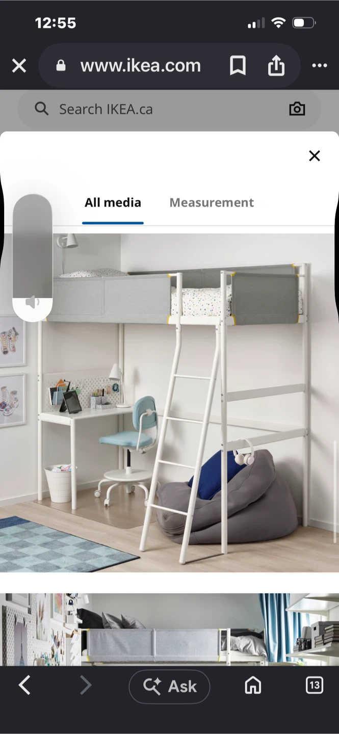 IKEA Loft Bed Frame with Desk - photo 2