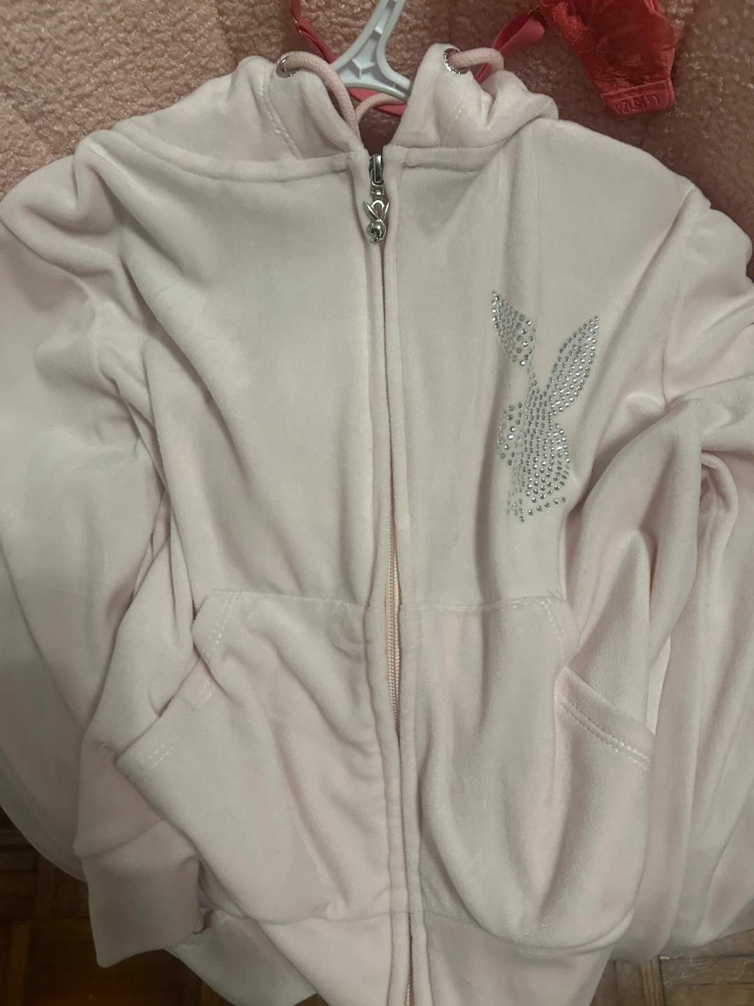 Playboy Velour Hoodie - Pink M/M