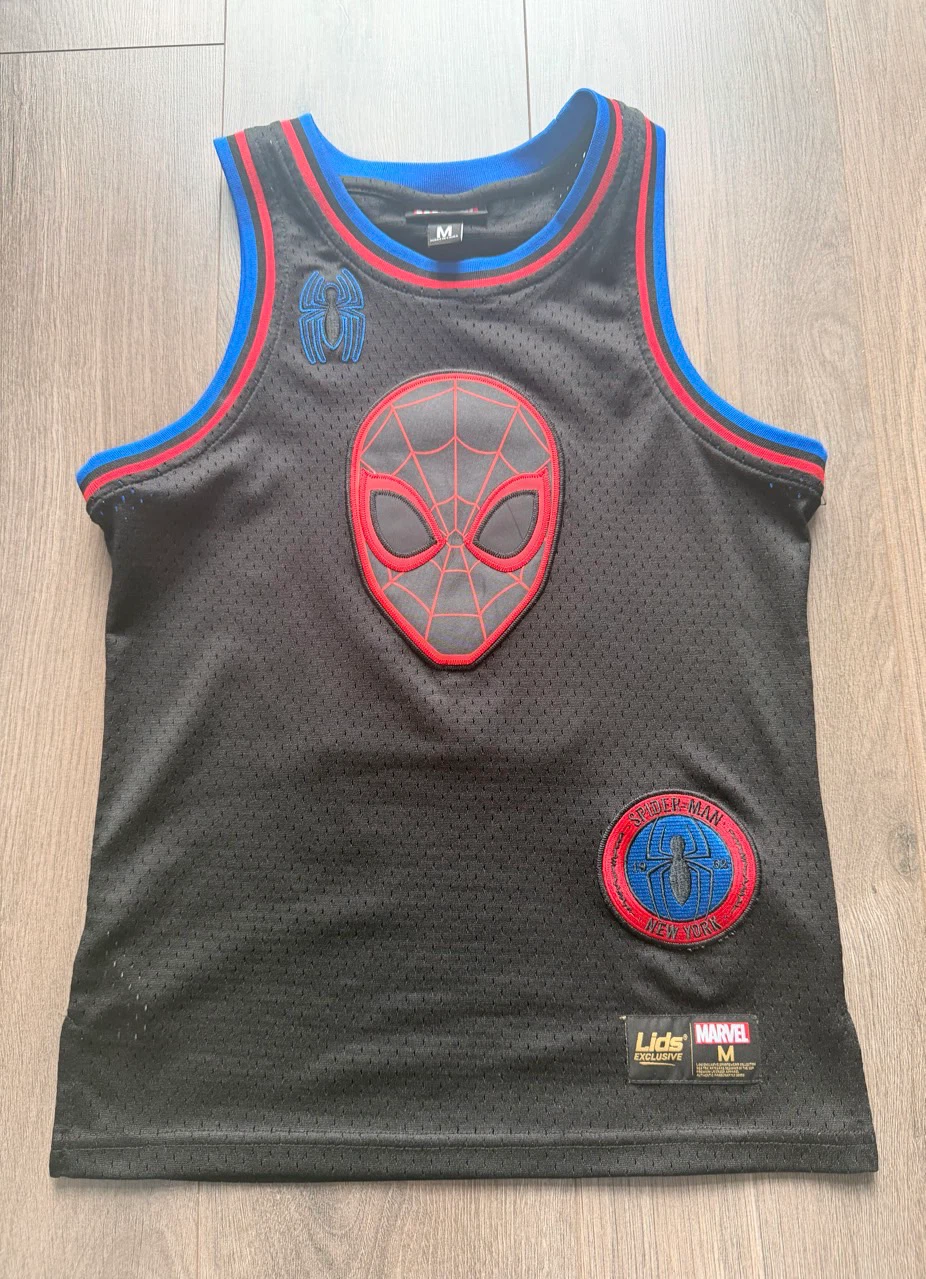 Youth Size M Spider-Man Basketball Jersey