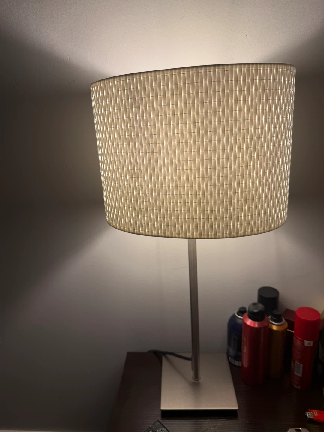 Table Lamp with Textured Shade x2
