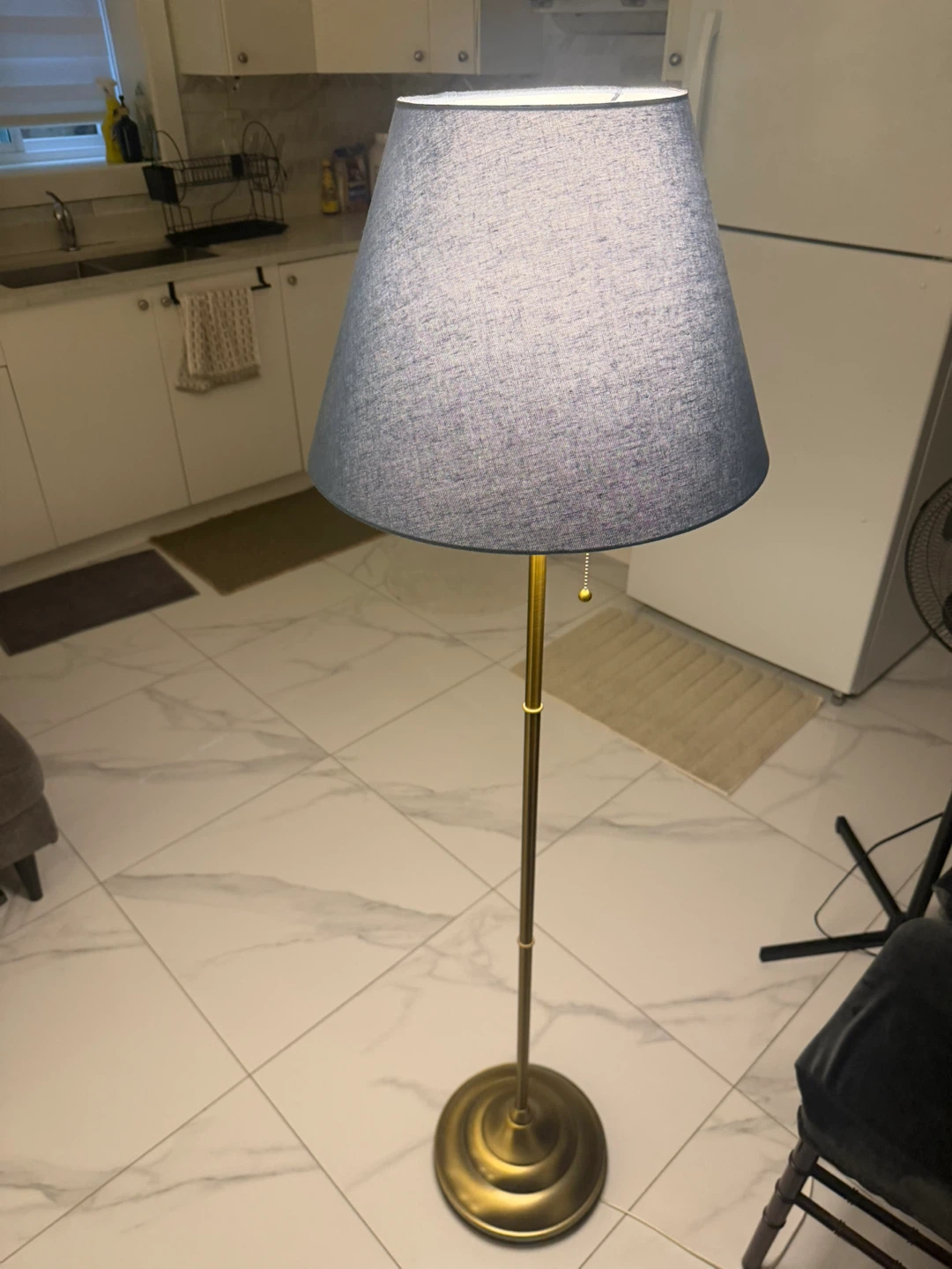 Floor Lamp with Blue Drum Shade x 2 - photo 3