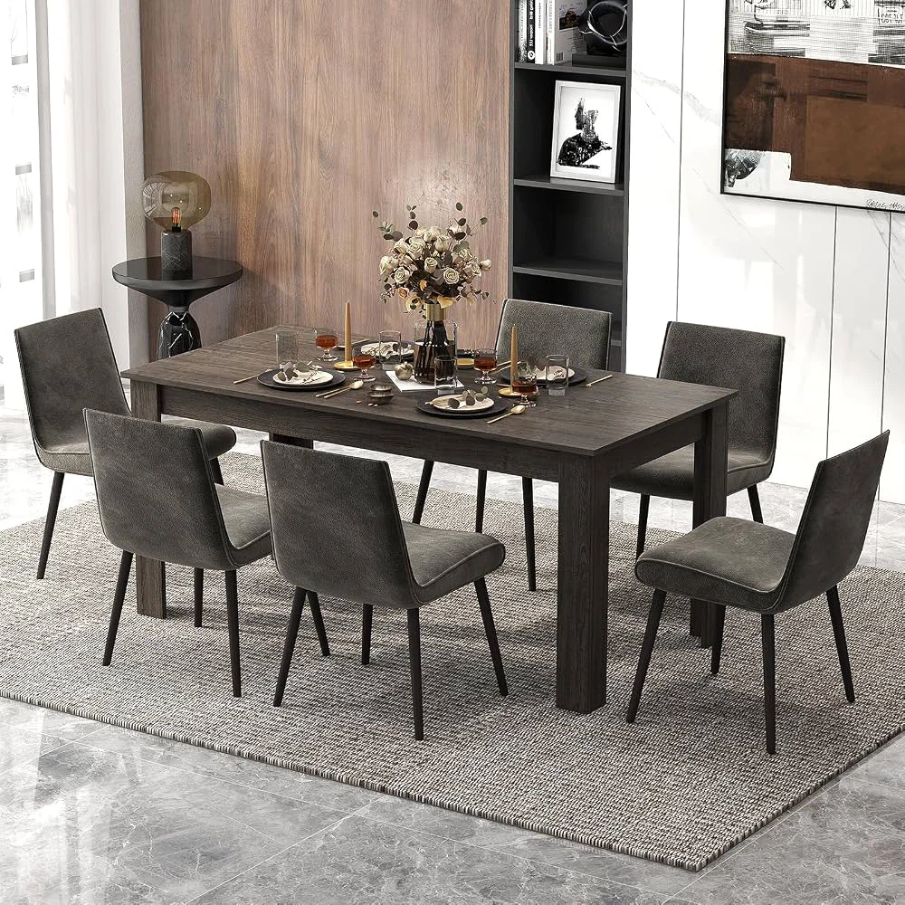 Dining Table for 4-6 People, 63” Rectangular Dining Room Table - photo 5