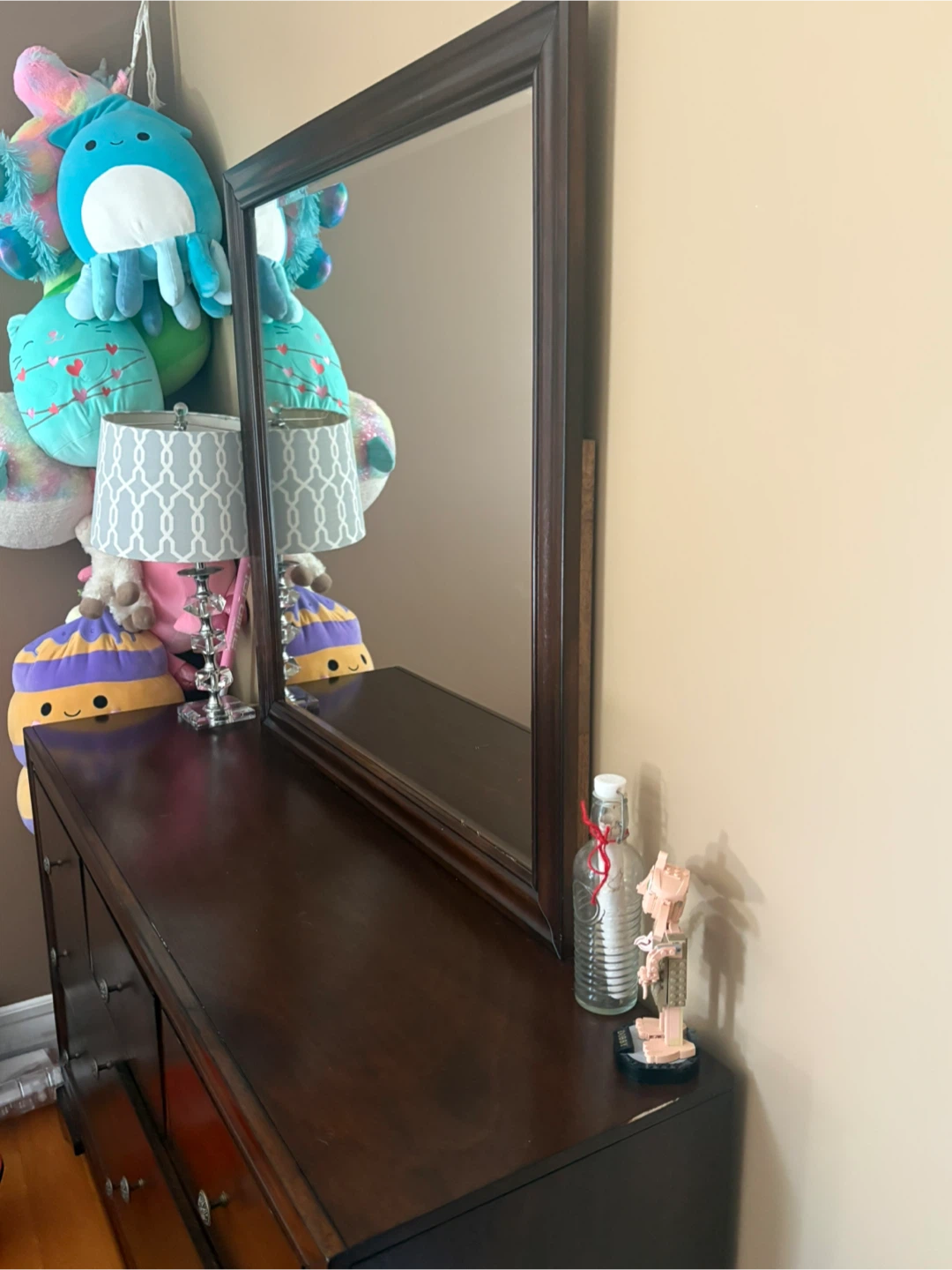 Dark Wood Dresser with Mirror - photo 2