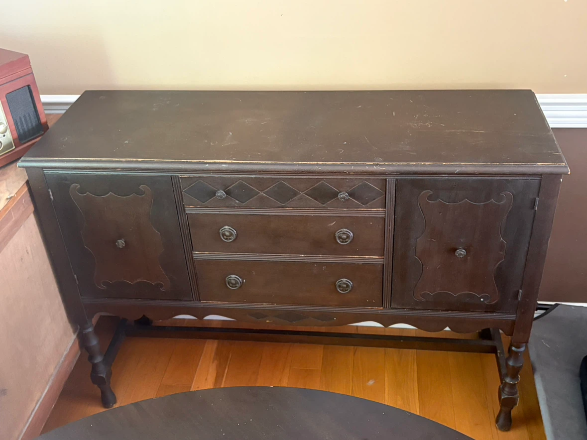 Antique Dark Wood Buffet / Sideboard