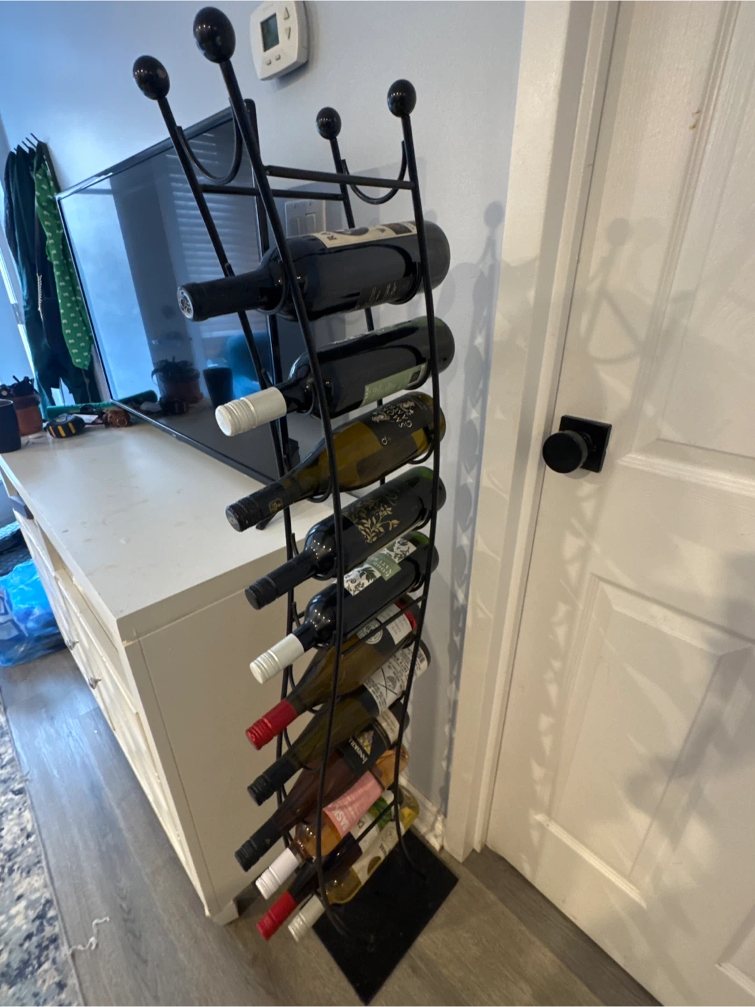 Black Metal Standing Wine Rack