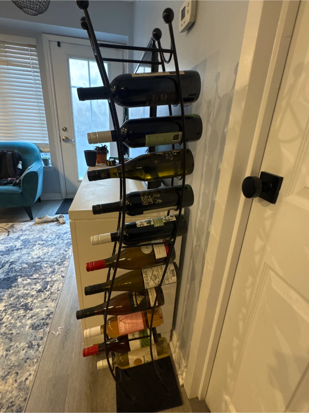 Black Metal Standing Wine Rack - photo 2