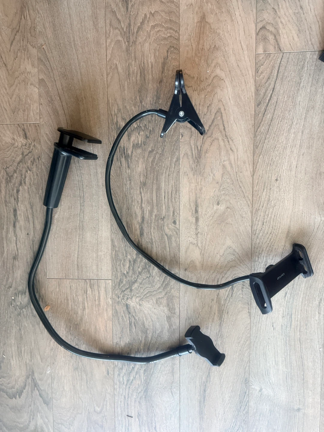 Black Gooseneck Phone Holder with Clamp