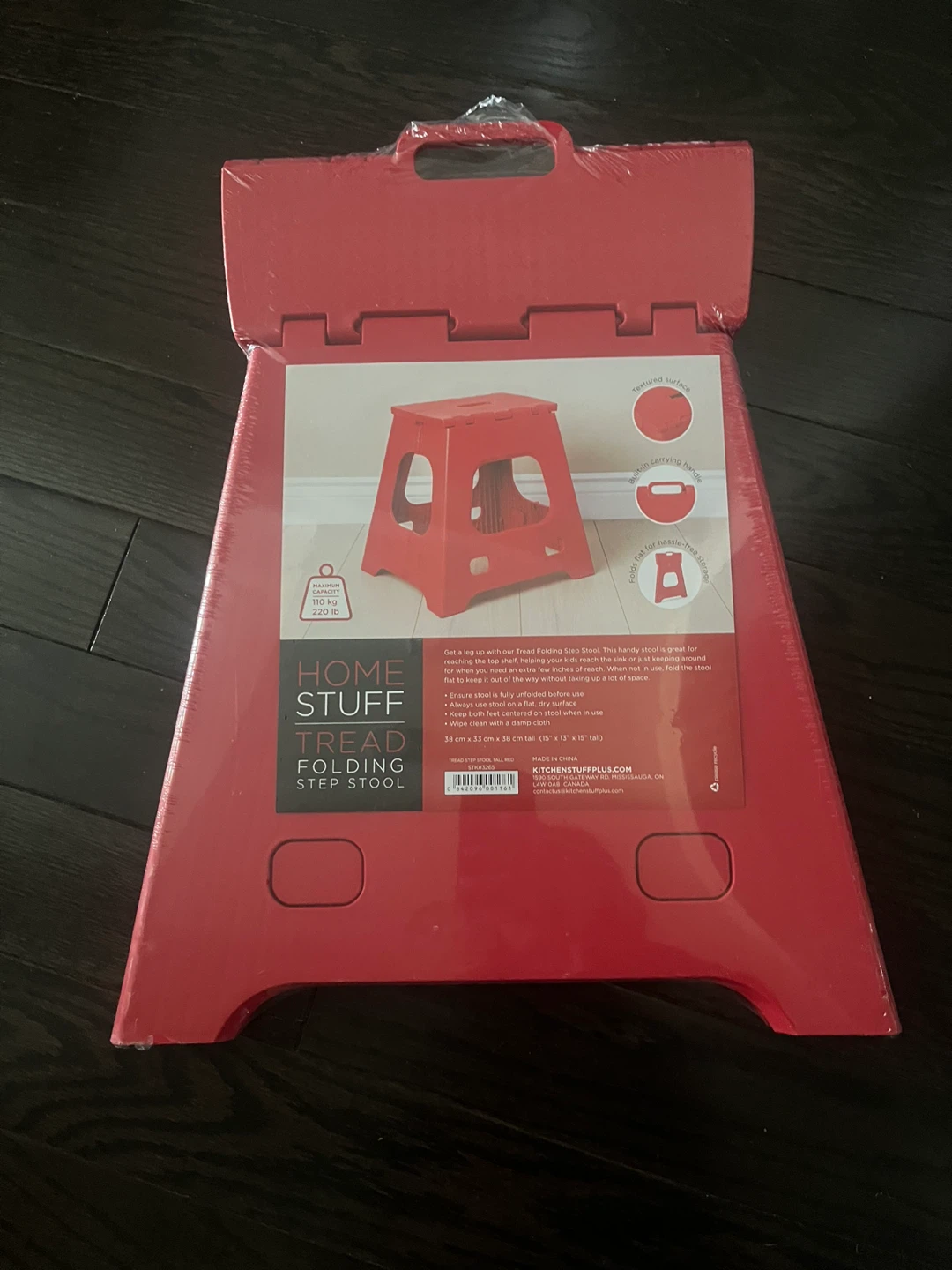 Home Stuff Tread Folding Step Stool - Red