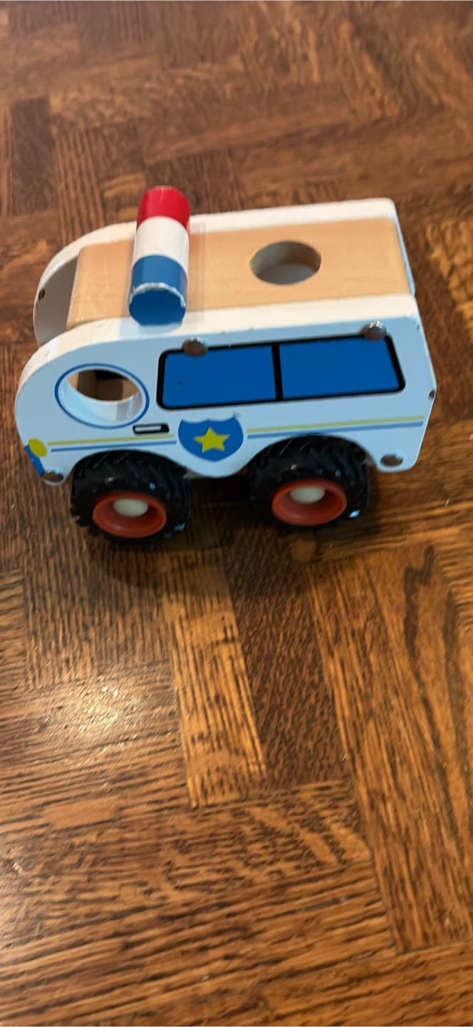 Wooden Police Van Toy