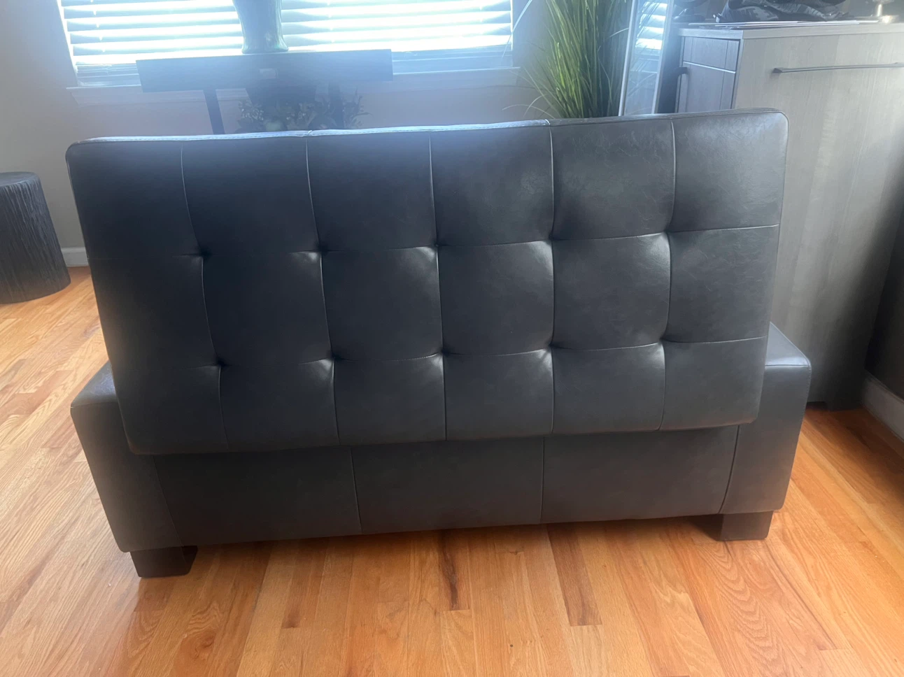 Dark Gray Tufted Storage Ottoman Bench - photo 2