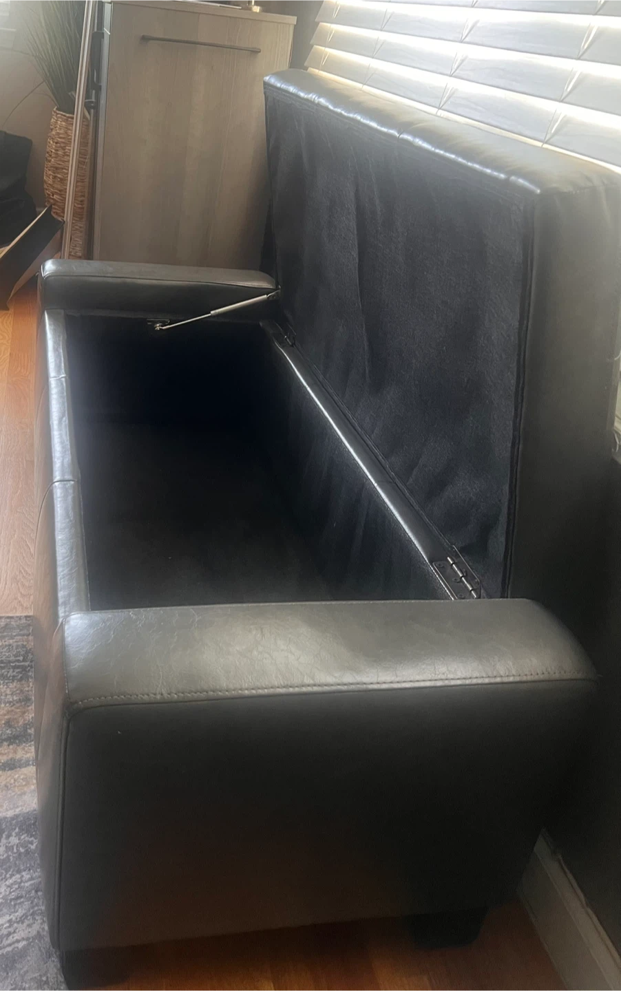 Dark Gray Tufted Storage Ottoman Bench - photo 5