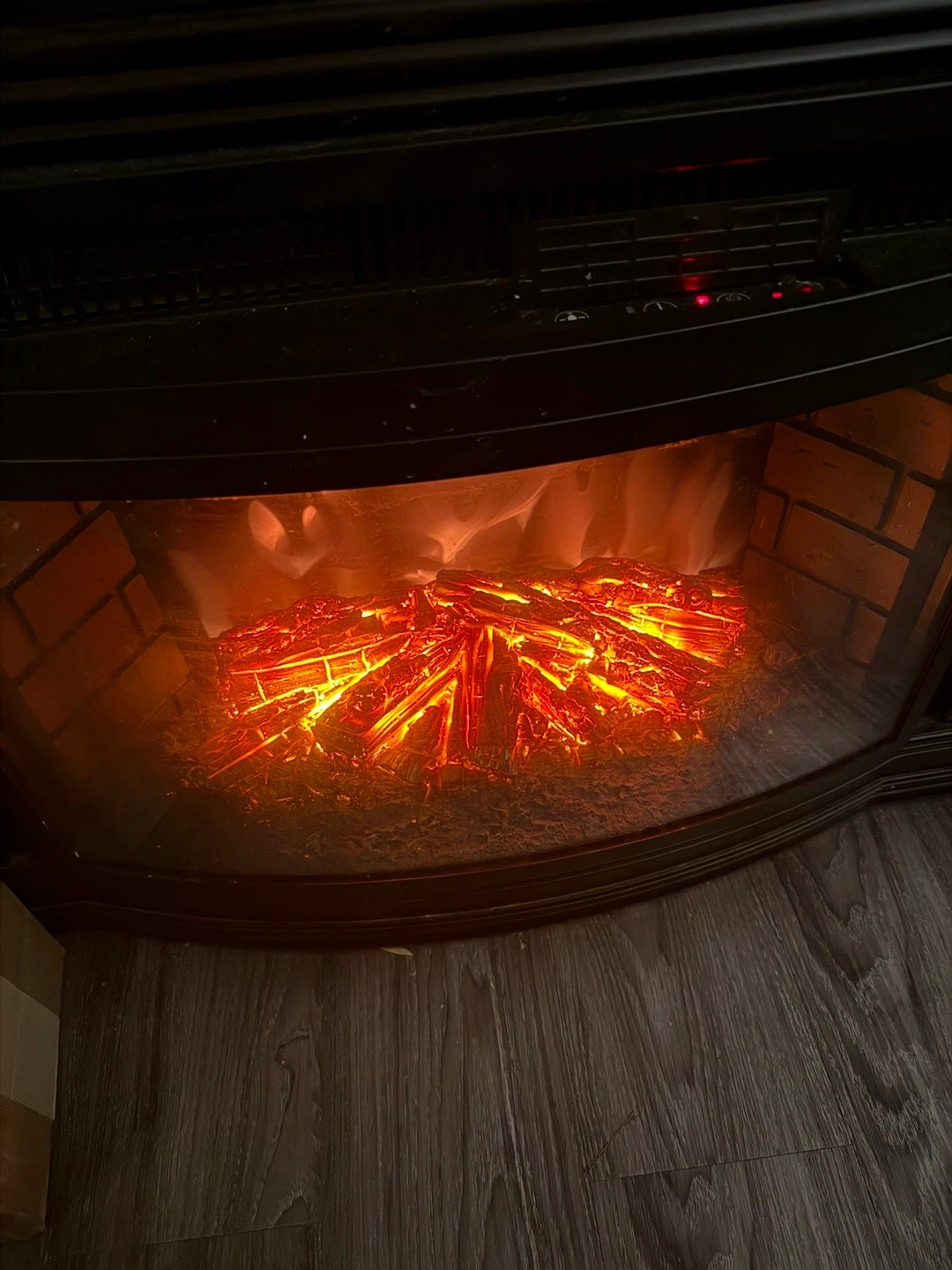 Dark Wood Bookshelf with Electric Fireplace - photo 4