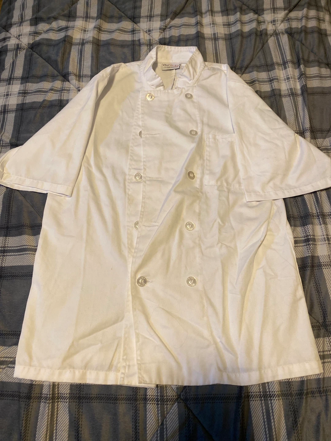 Chef Works White Short Sleeve Chef Coat Size Small