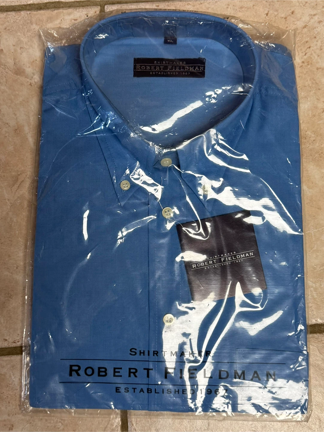 Robert Friedman Men's Blue Button-Up Shirt