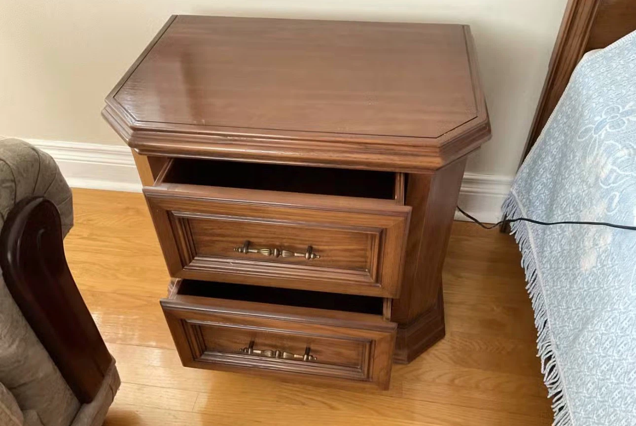 Wooden Nightstand with 2 Drawers - photo 2