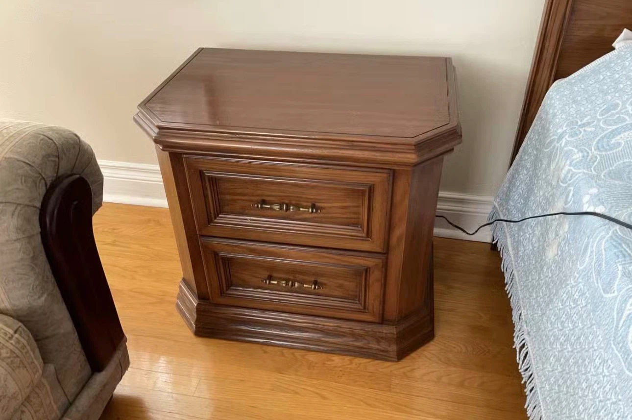 Wooden Nightstand with 2 Drawers - photo 4