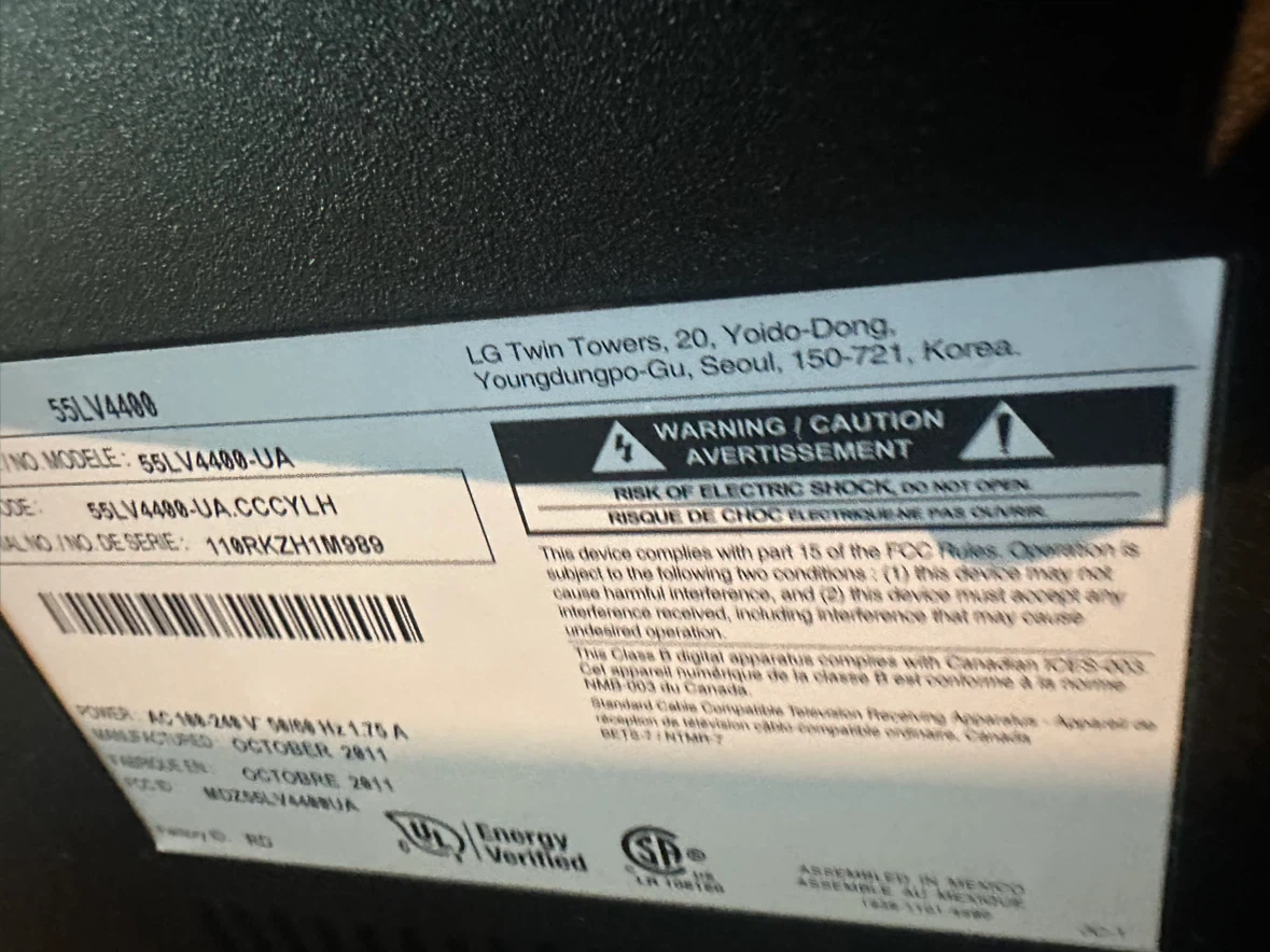 LG 55" 55LV4400 LED TV - photo 2