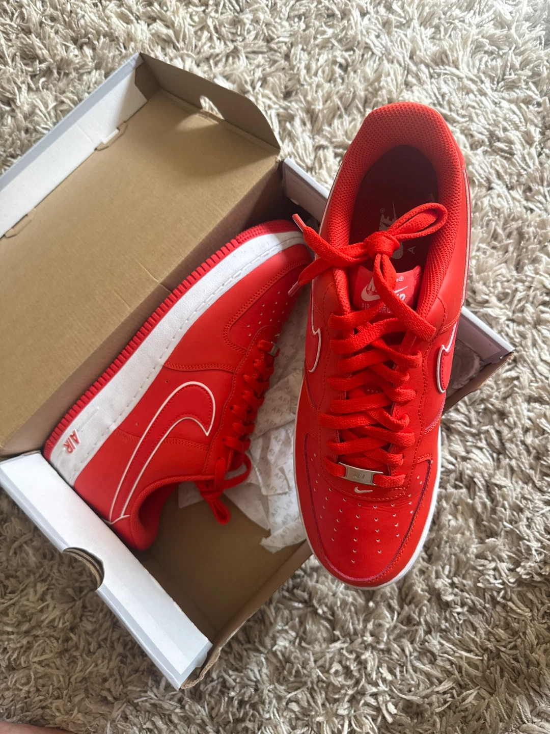 Nike Air Force 1 '07 Red White Size 12 - photo 3