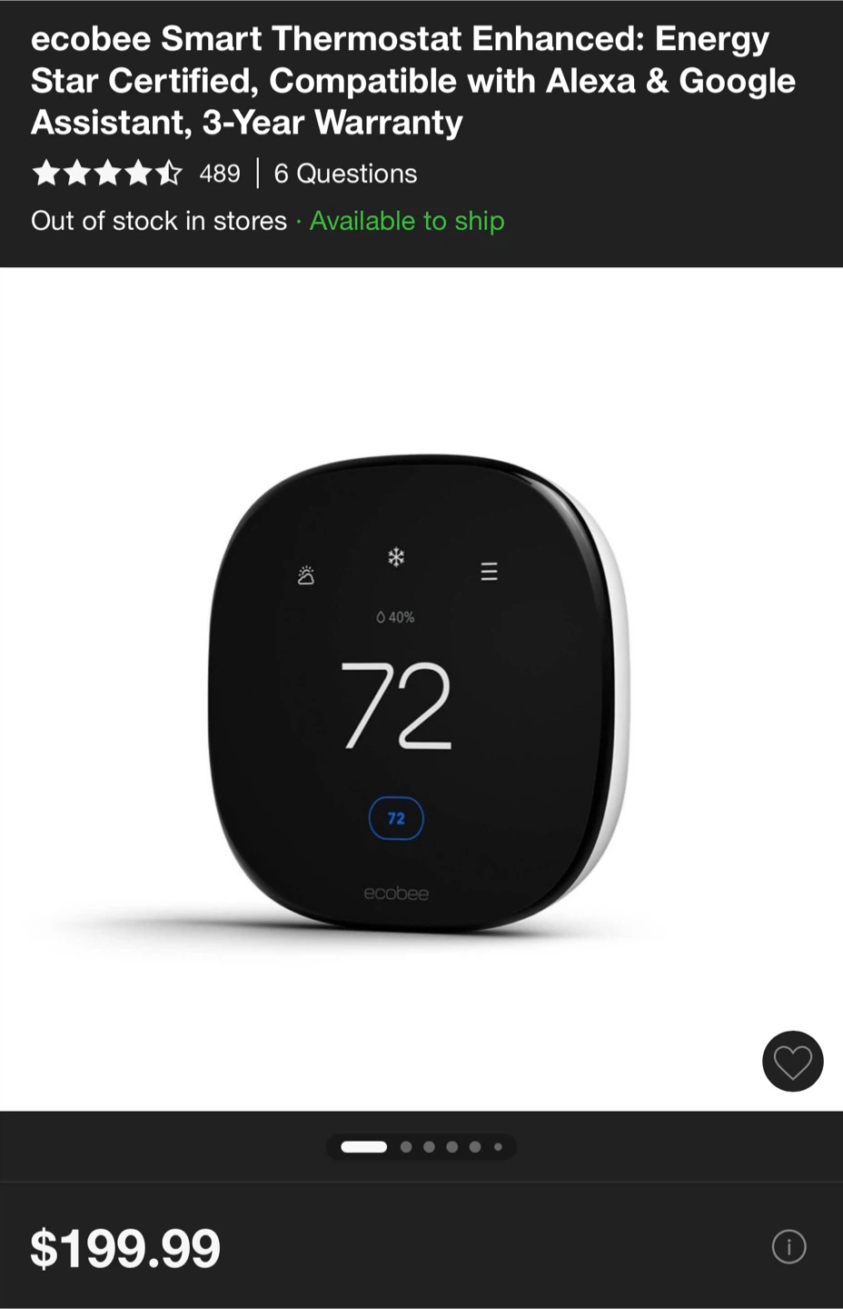 ecobee Smart Thermostat Enhanced - photo 2
