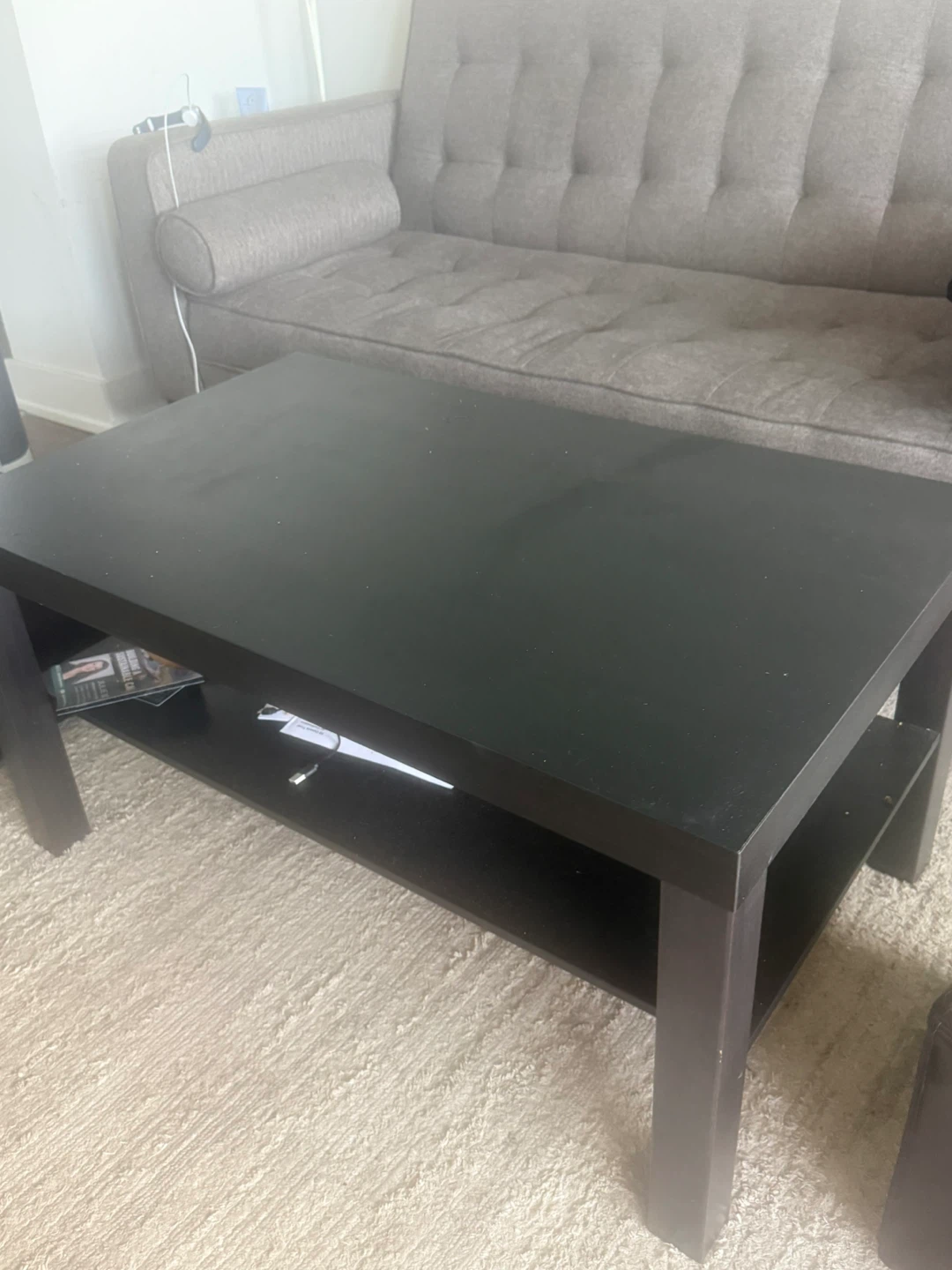 Black Coffee Table with Shelf (set of 3) - photo 3