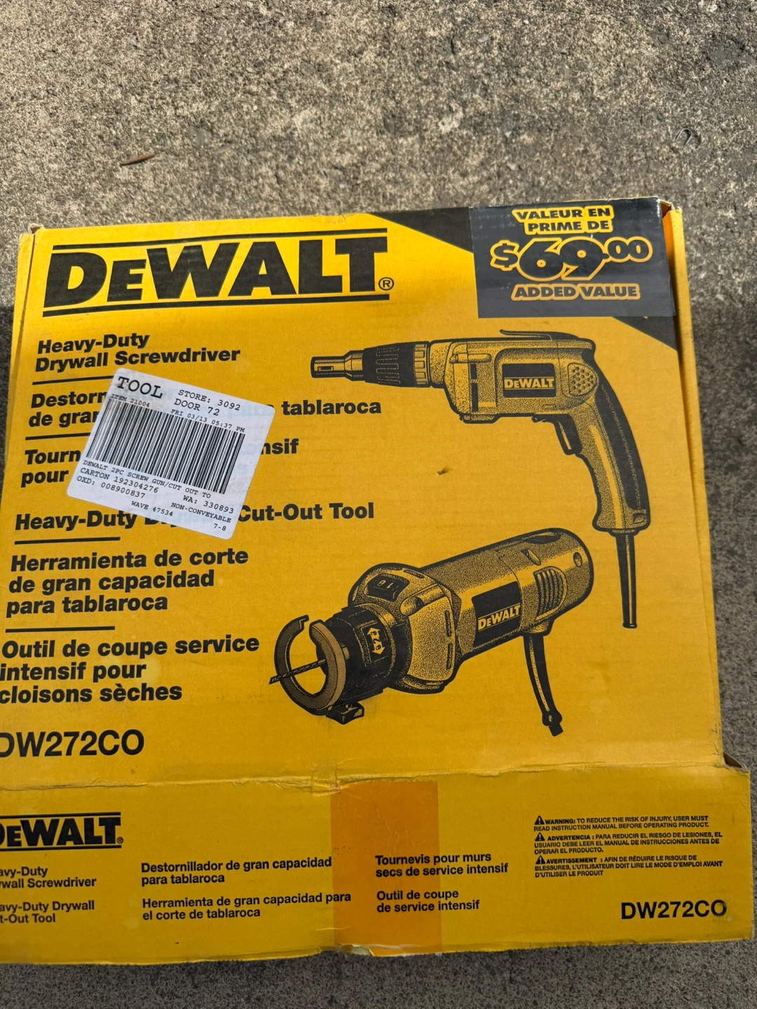 DeWalt DW272CO Heavy-Duty Drywall Screwdriver Cut-Out Tool Kit - photo 2