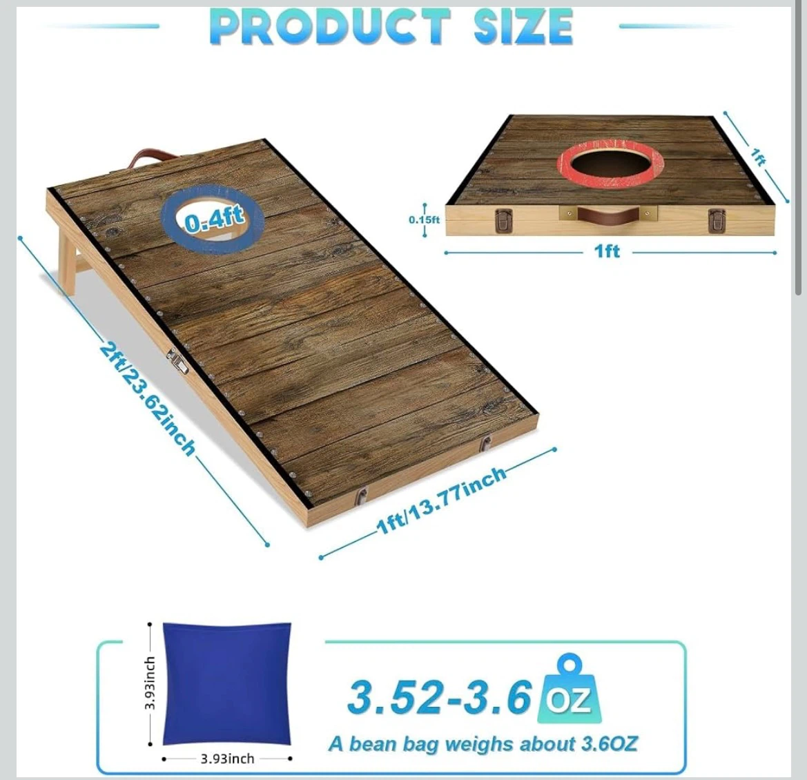 Cornhole Board Set with 8 Bean Bags and Carrying Case - photo 5