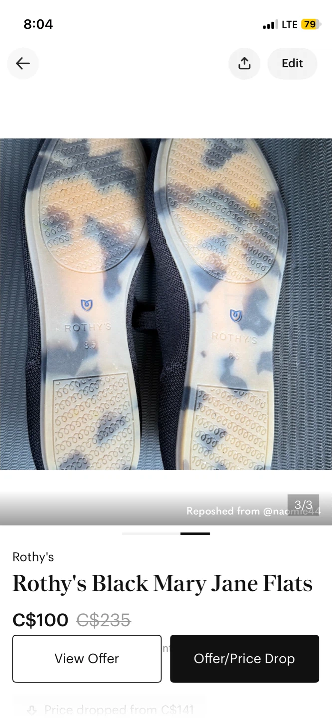 Rothy's Black Mary Jane Flats - photo 3