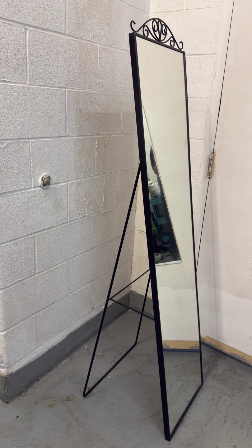 Full Length Standing Mirror with Ornate Top