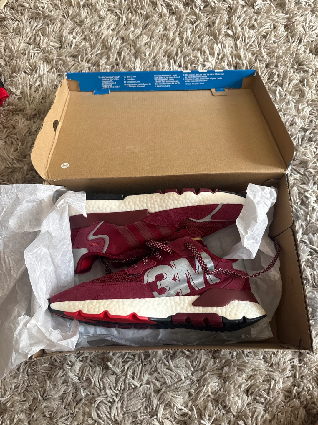 Adidas Nite Jogger Shoes Size 11 Burgundy