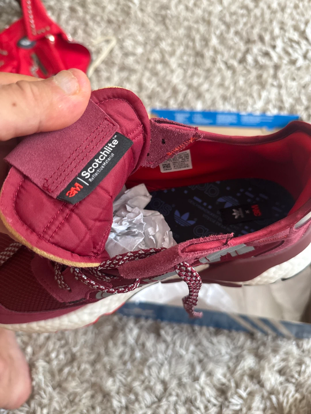 Adidas Nite Jogger Shoes Size 11 Burgundy - photo 3