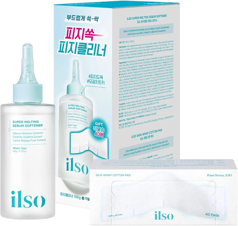 Ilso Super Melting Sebum Softener and Cotton Pads Set
