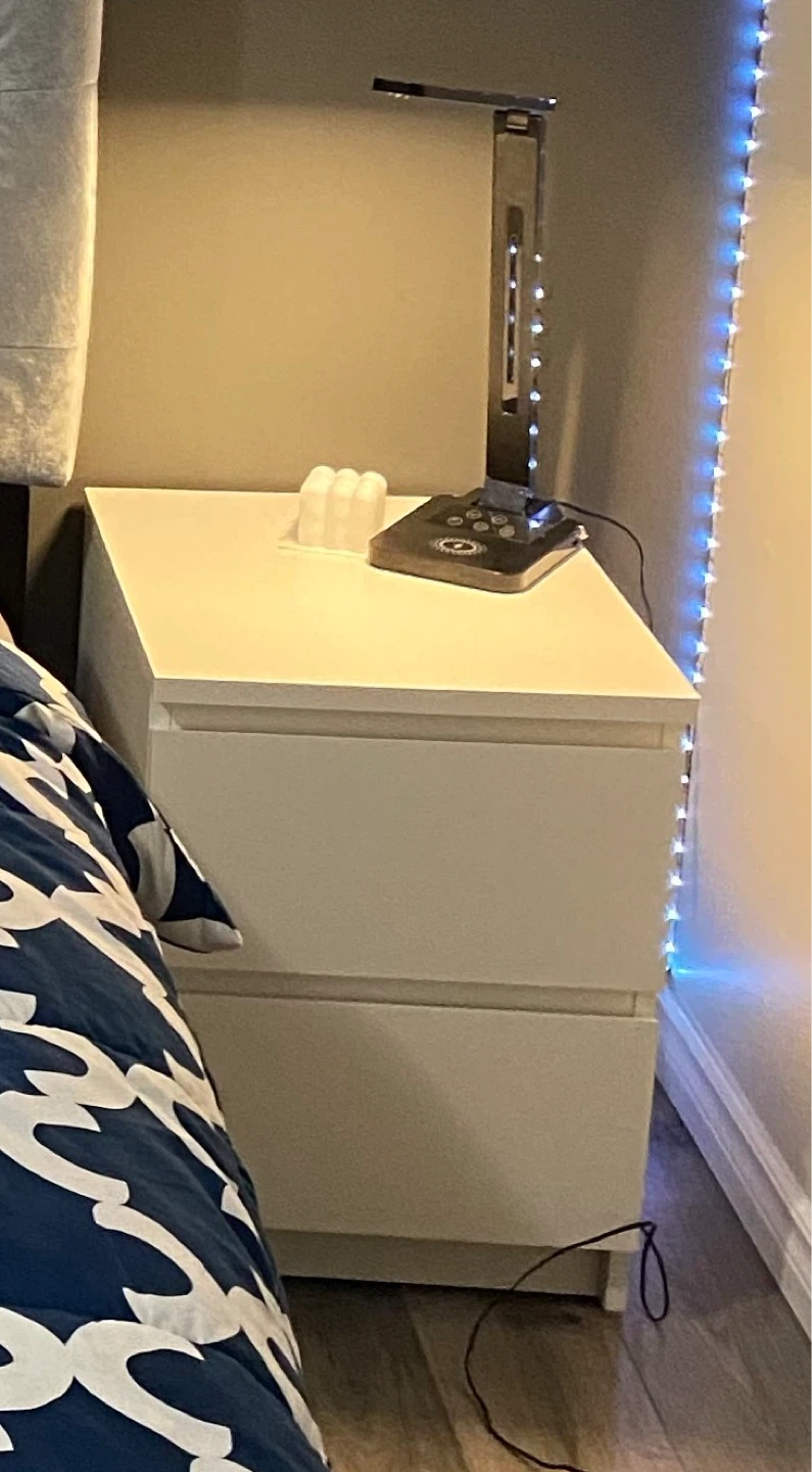 IKEA White X 2-Drawer Nightstand / Bedside Table - photo 4