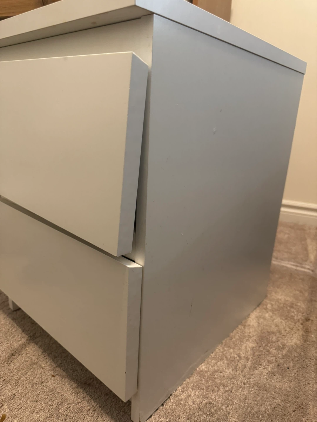 IKEA White X 2-Drawer Nightstand / Bedside Table - photo 2