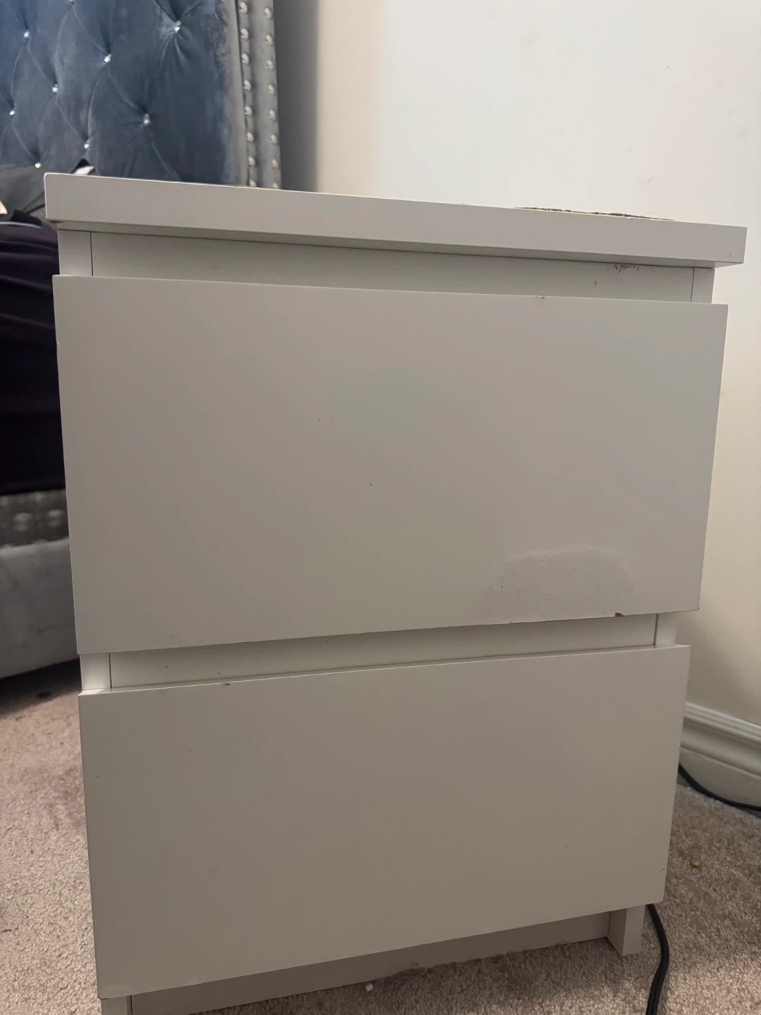 IKEA White X 2-Drawer Nightstand / Bedside Table - photo 3