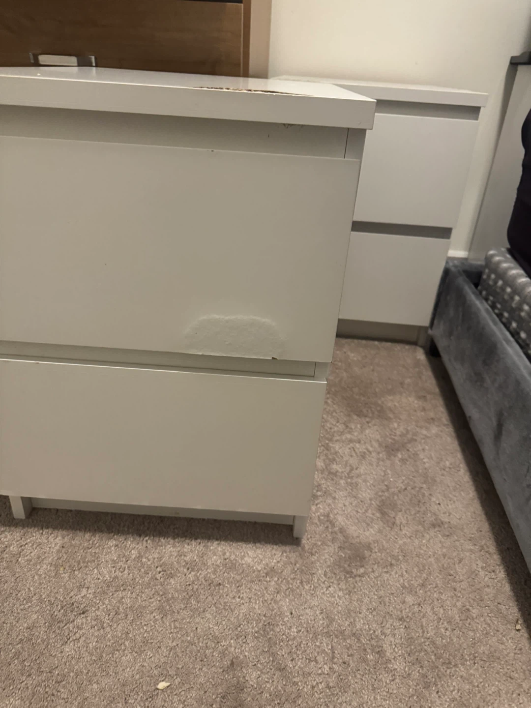 IKEA White X 2-Drawer Nightstand / Bedside Table - photo 5
