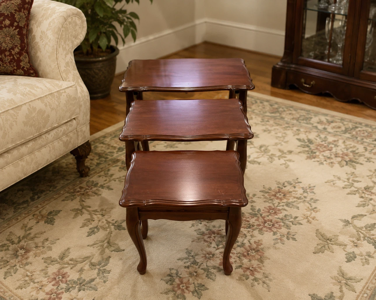 Nest of 3 Wooden Side Tables