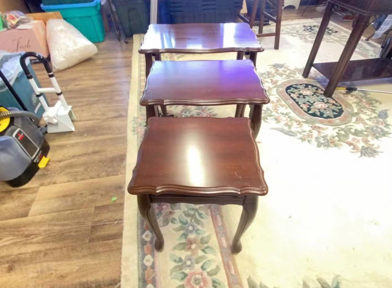 Nest of 3 Wooden Side Tables - photo 2
