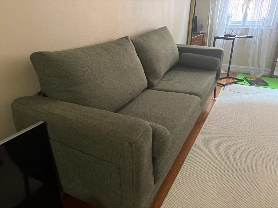 Modern Green Couch – 85” L × 29” W × 28” H - photo 3