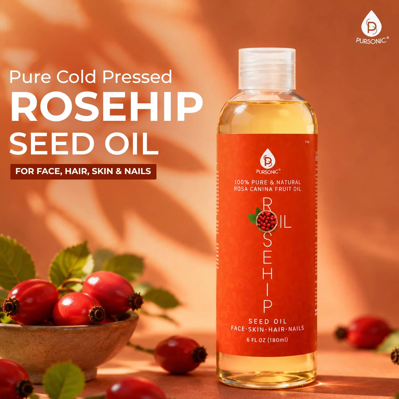 Pursonic Rosehip Seed Oil 6 fl oz