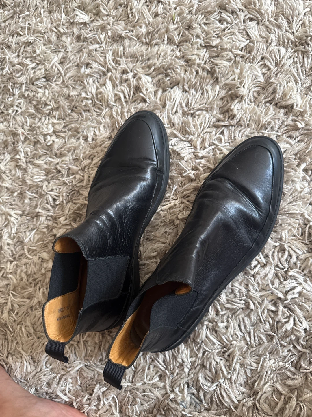 Jack Erwin Black Leather Chelsea Boots Size 10