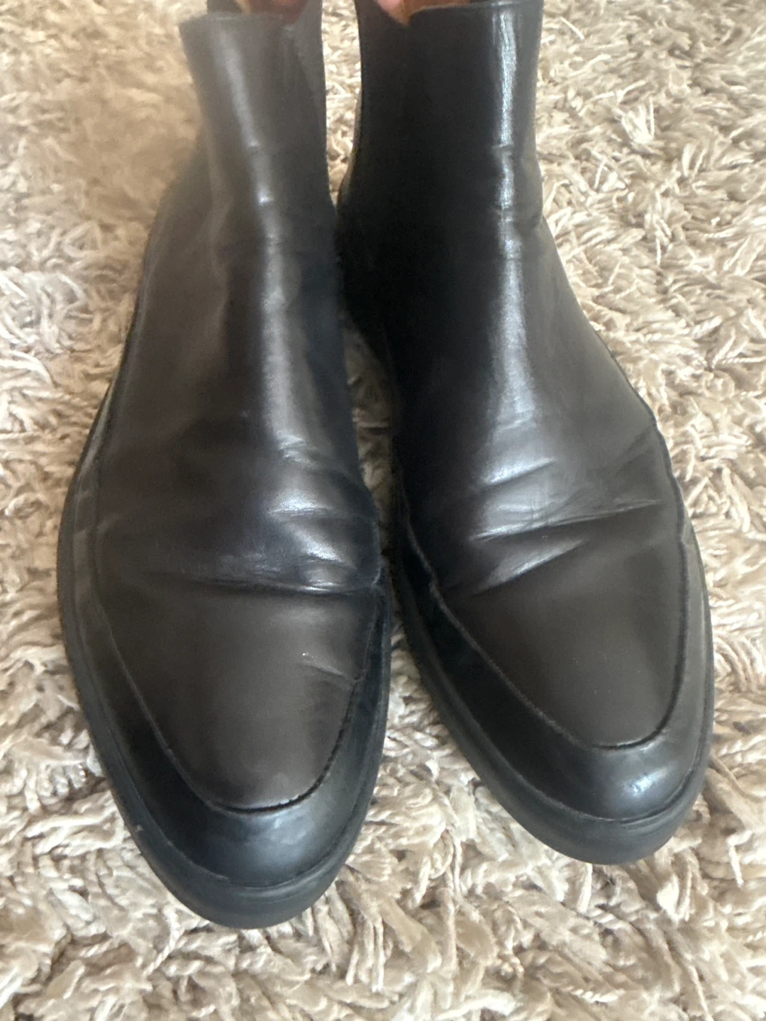 Jack Erwin Black Leather Chelsea Boots Size 10 - photo 5