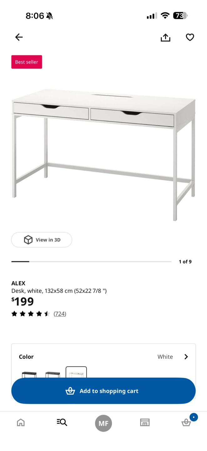 IKEA ALEX Desk White 132x58 cm - photo 4