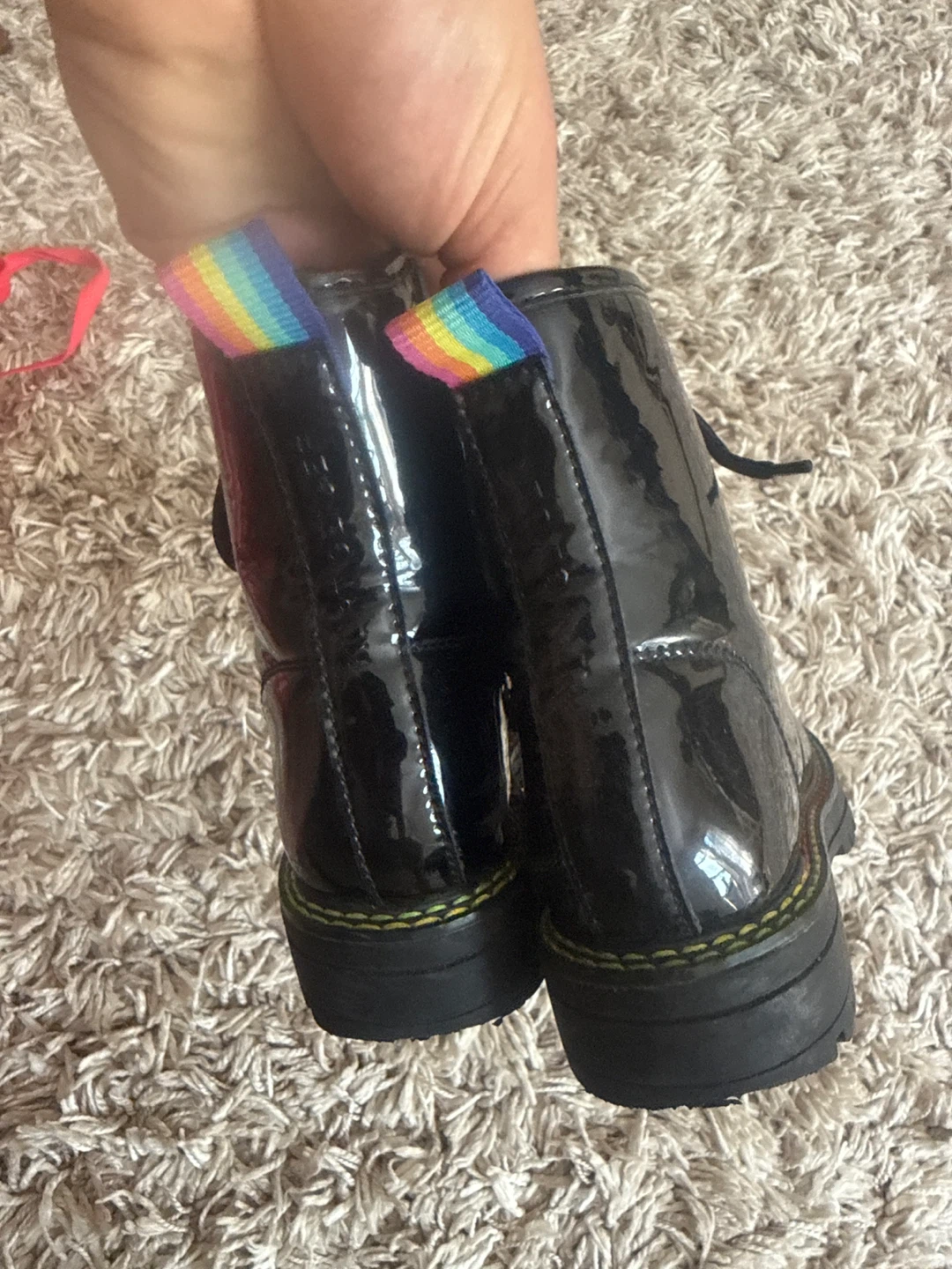 Kurt Geiger London Black Patent Combat Boots - photo 2