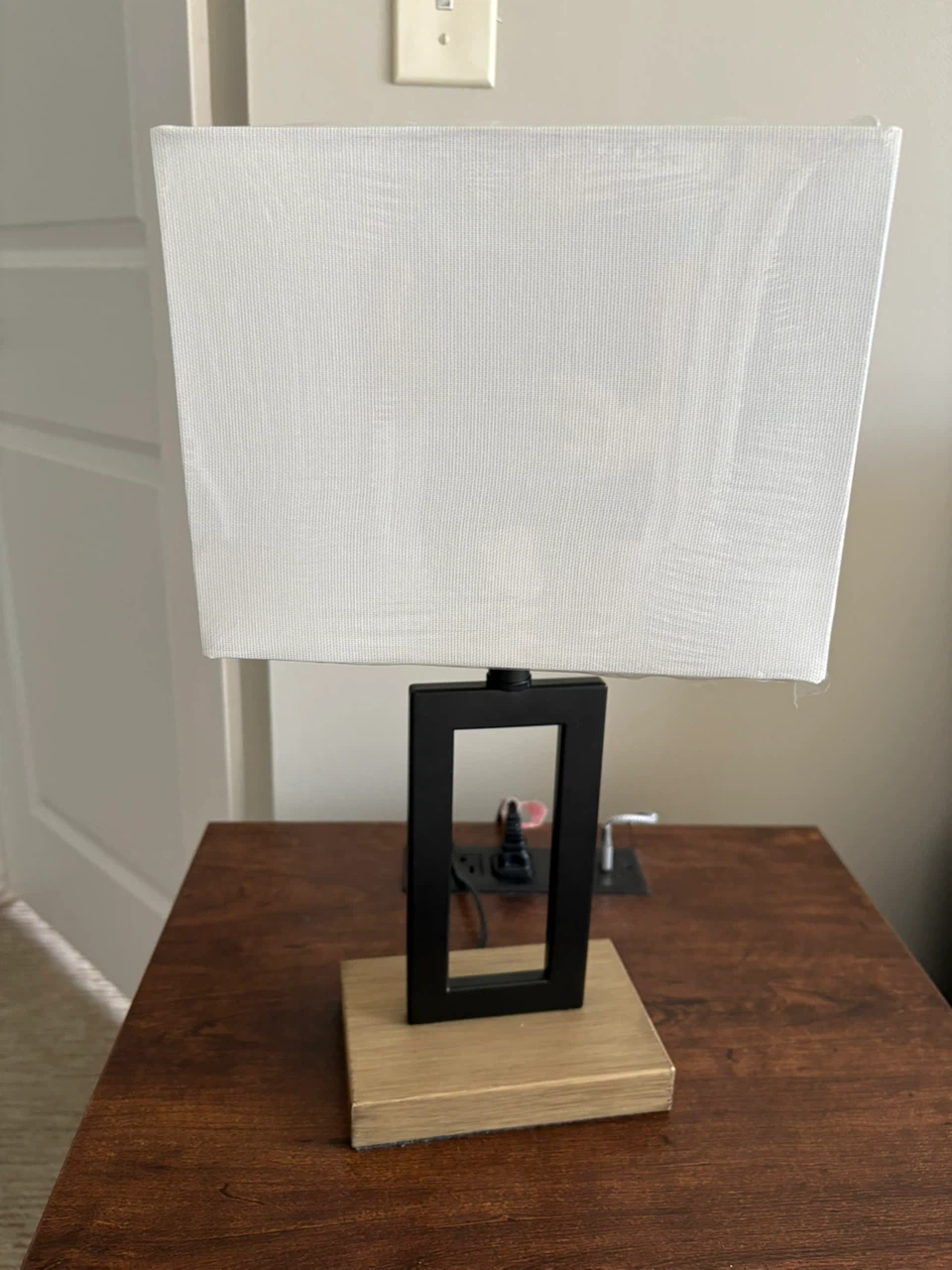 Modern Wood and Metal Table Lamp