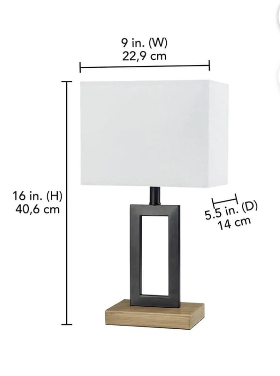 Modern Wood and Metal Table Lamp - photo 3